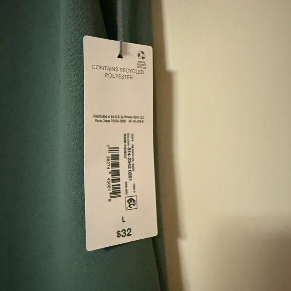 Liz Claiborne Texture Tee Womens Round Neck Short Sleeve Blouse - Olive - Large - Picture 3 of 4